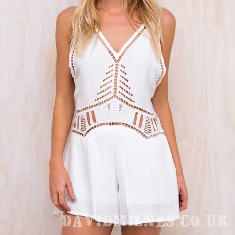 Princess Polly Cutout White Flowy Romper